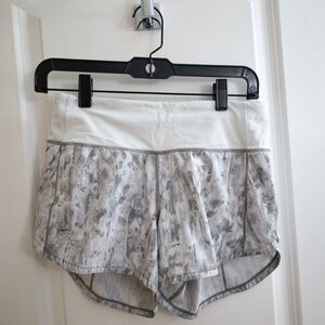Lululemon Athletica Gray and White Athletic Shorts with Curved Hems
